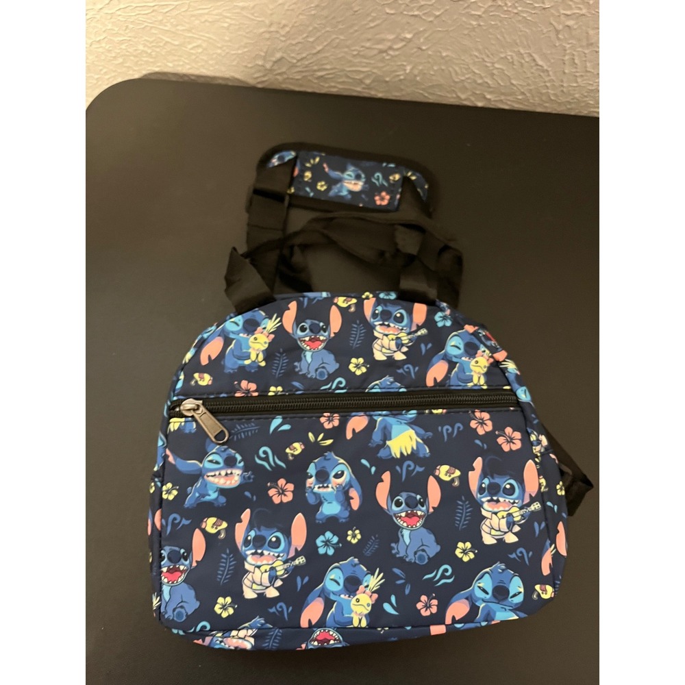 Disney Lilo and Stitch Insulated Lunch Bag Navy Blue Tropical Stitch‎ Print